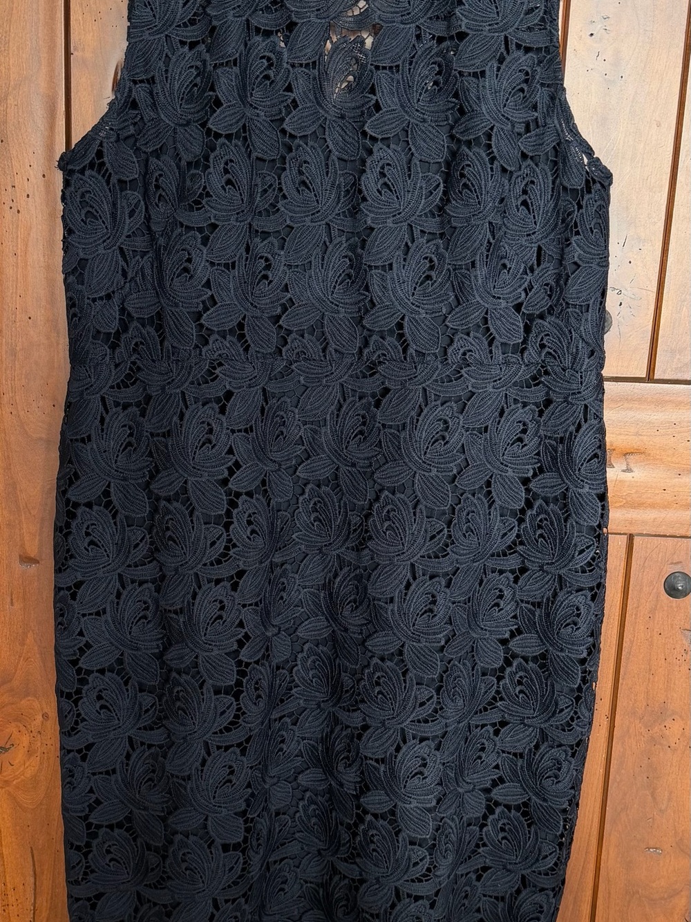 LOFT Black Floral Lace Sheath Dress